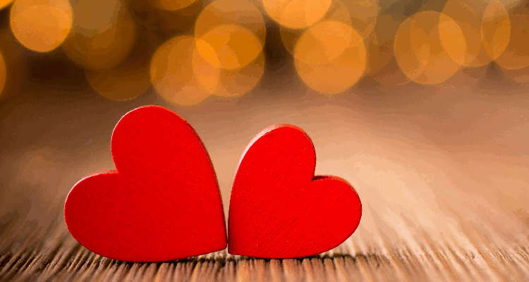 Représentation de l'amour avec deux coeurs